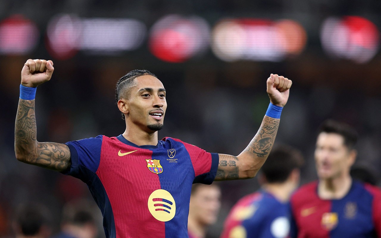Raphinha é o vice-artilheiro do Barcelona na temporada (Foto: Haitham-Shukairi/AFP)