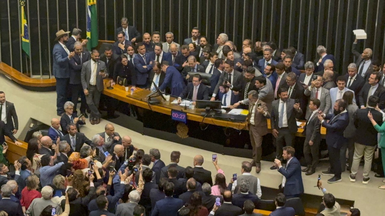 Presidente da Câmara dos Deputados, Hugo Motta (Republicanos-PB), adotou o tom de pacificação em primeira declaração pública após desobstrução do plenário
