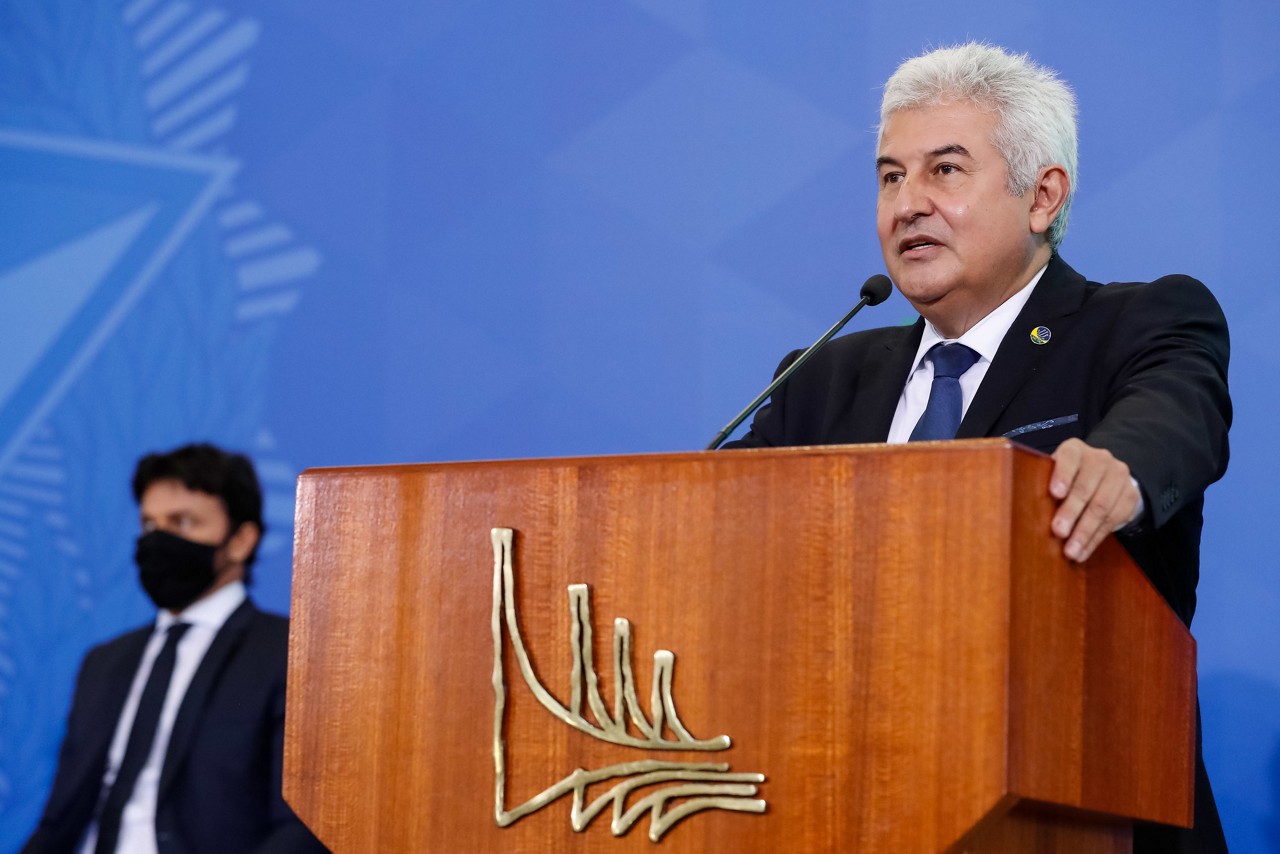 Marcos Pontes discursa na cerimônia de posse como ministro de Estado da Ciência, Tecnologia e Inovações, no governo de Jair Bolsonaro