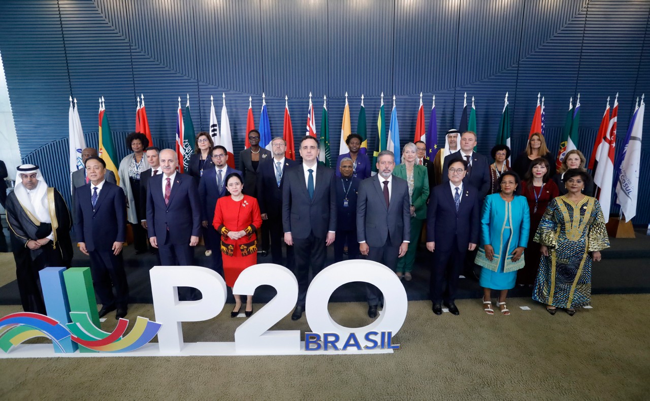 Rodrigo Pacheco e Arthur Lira receberam 35 delegações no Congresso Nacional, em Brasília, para o P20