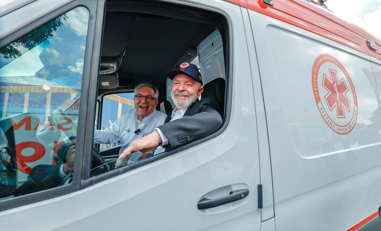 Presidente da República, Luiz Inácio Lula da Silva, durante cerimônia de Entrega de 789 Novas Ambulâncias do SAMU.