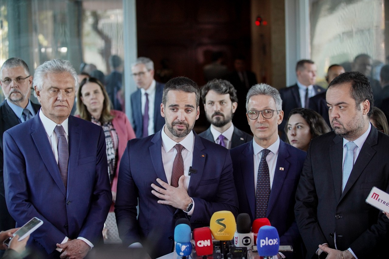 Na ordem, os governadores Ronaldo Caiado, Eduardo Leite, Romeu Zema e Cláudio Castro
