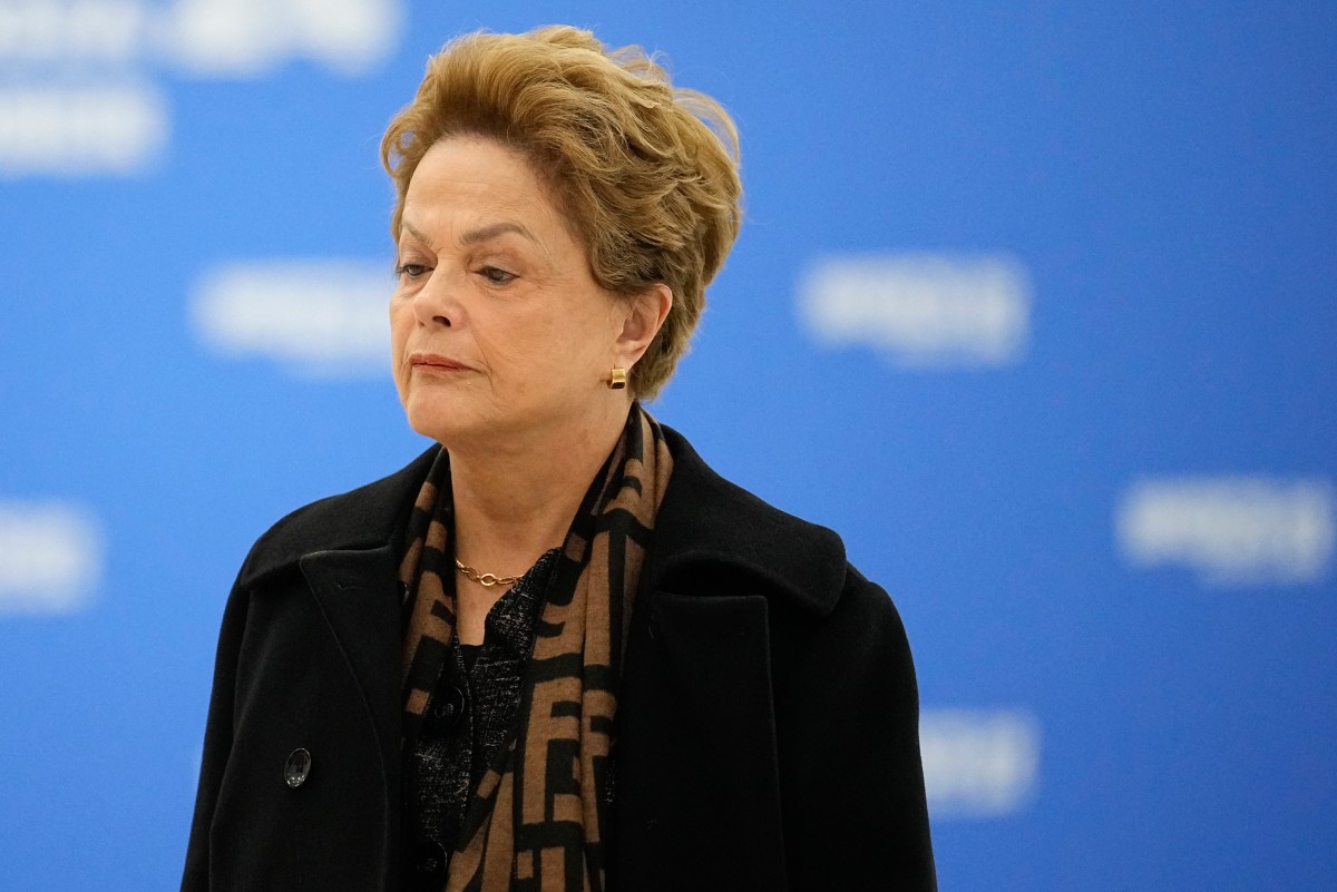 Dilma Rousseff, Chair of the New Development Bank and former president of Brazil, arrives at the BRICS summit in Kazan on October 24, 2024. (Photo by Alexander Zemlianichenko / POOL / AFP)