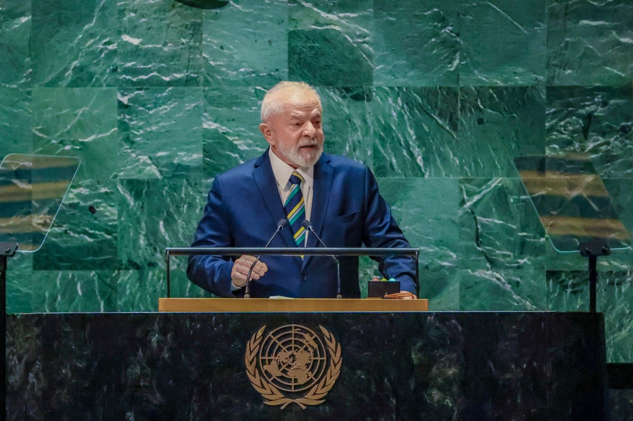 O presidente Lula na abertura da última Assembleia Geral das Nações Unidas, em setembro de 2023
