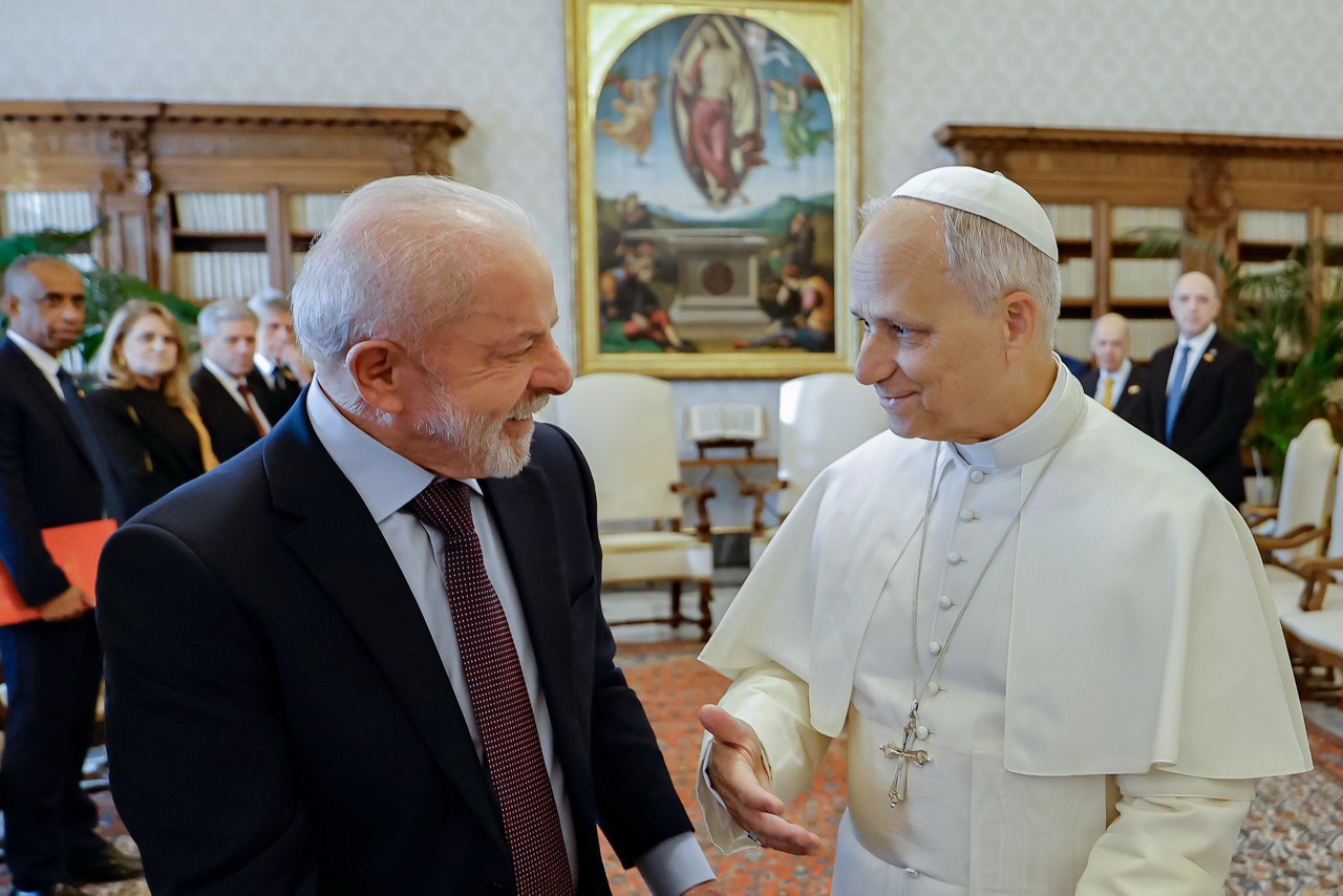 Lula encontra papa Leão XIV no Vaticano e discute fome e COP 30 | Foto: Reprodução/Ricardo Stuckert/Presidência da República