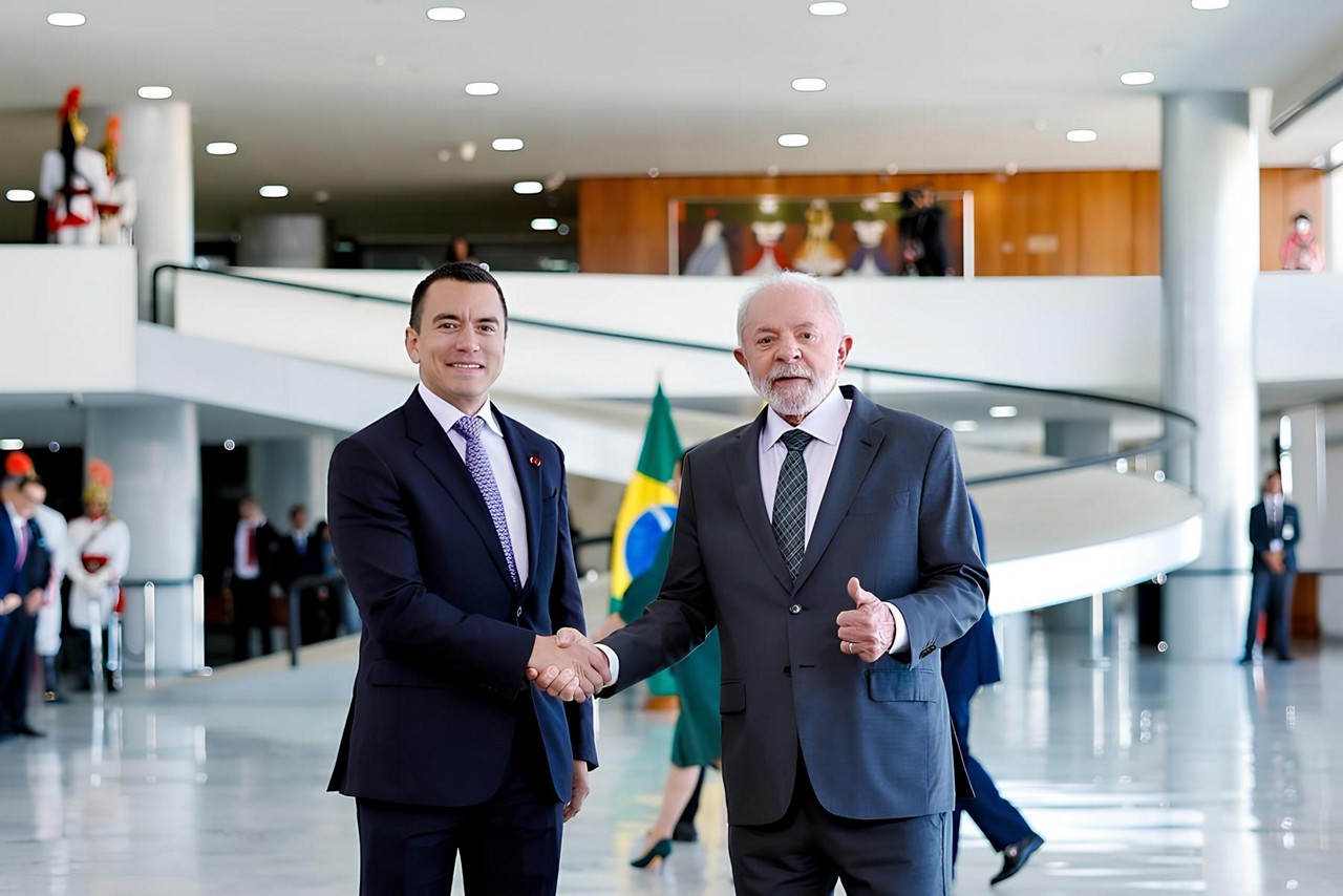 Lula recebeu Daniel Noboa no Palácio do Planalto para agenda bilateral
