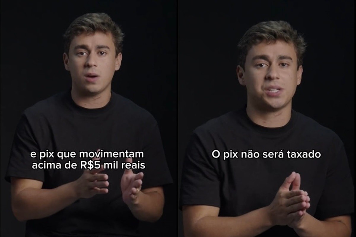 Nikolas Ferreira produziu um vídeo que viralizou para criticar a mudança de fiscalização no Pix pelo governo Lula.