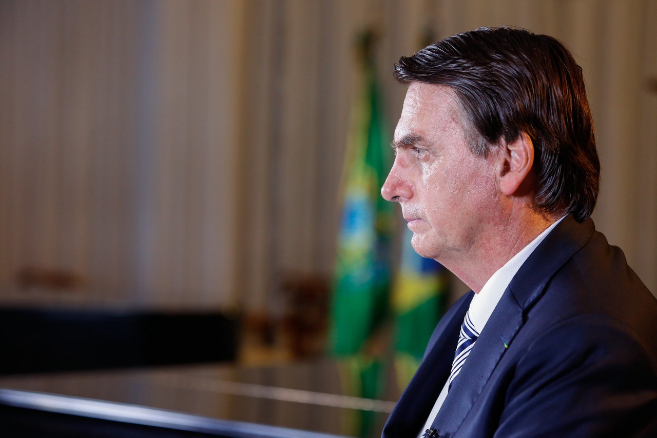 O então presidente da República, Jair Bolsonaro, no Palácio do Planalto: PF indiciou ele e mais 36 nesta quinta-feira (21)
