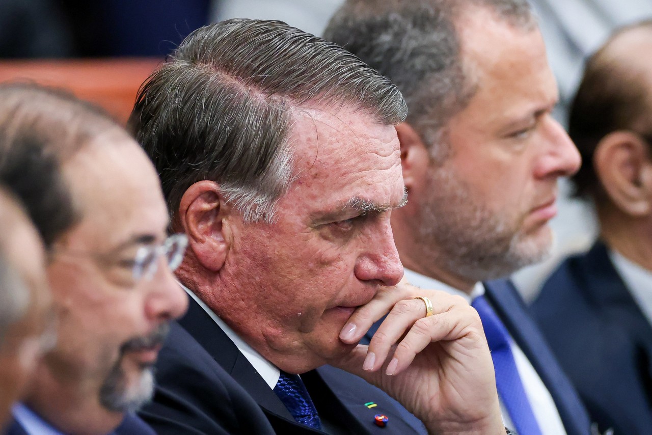 Ex-presidente Jair Bolsonaro no julgamento da Primeira Turma do STF