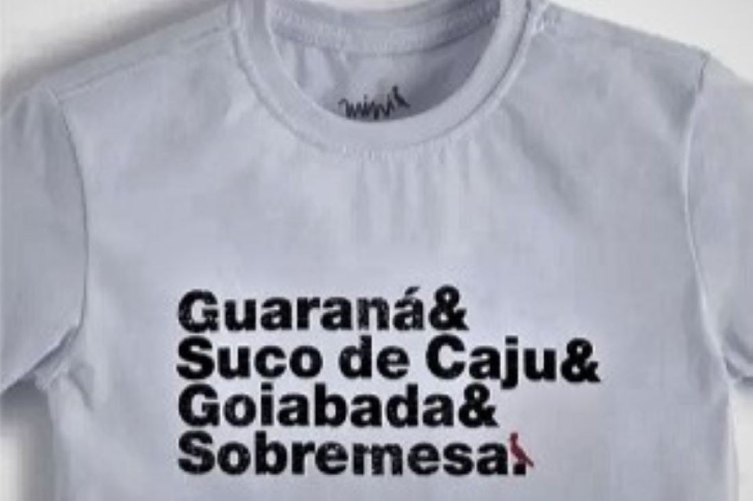 Uma das camisetas estampadas com referências a obras de Tim Maia traz um trecho da música Do Leme ao Pontal, lançada pelo músico em 1986