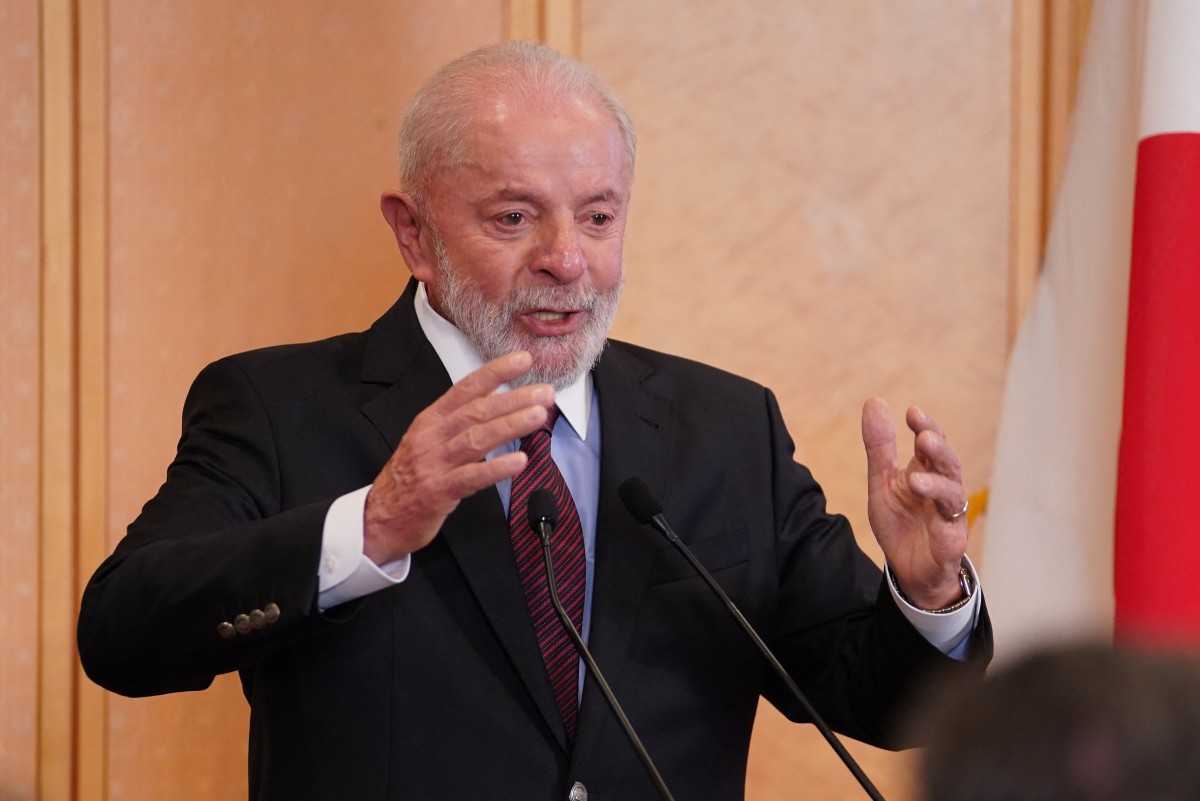 O presidente Luiz Inácio Lula da Silva em entrevista coletiva em Tóquio, que encerrou sua visita oficial ao Japão 