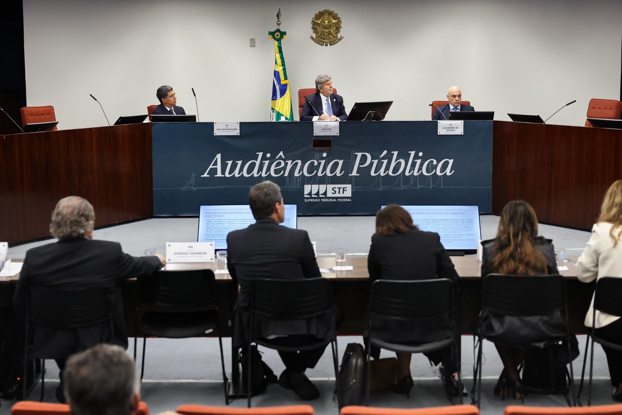 Fux comandou um debate público sobre os impactos das bets no Brasil, com audiências no STF na segunda (11) e terça-feira (12)