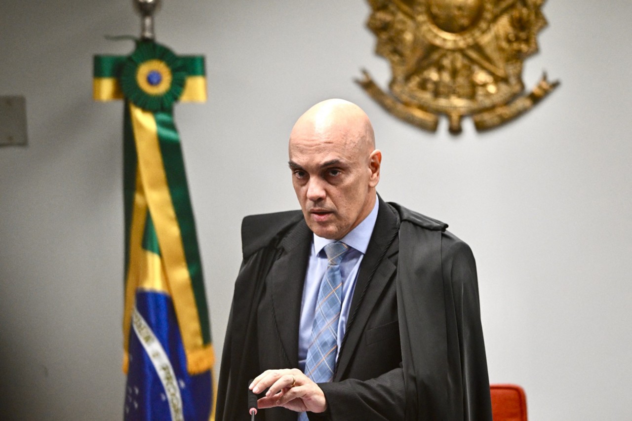 Ministro Alexandre de Moraes durante interrogatório de Bolsonaro e ex-membros do governo no STF