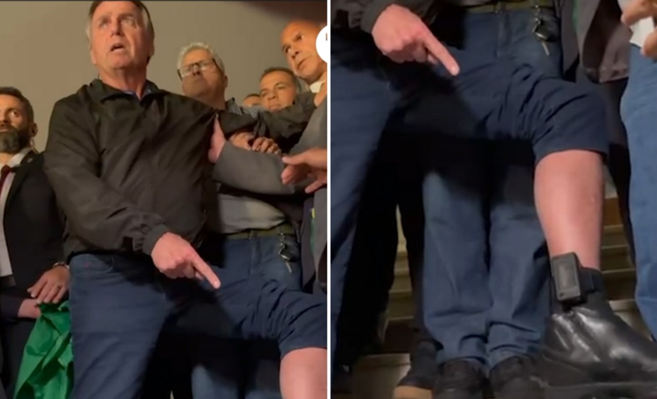 Jair Bolsonaro (PL) mostrou a tornozeleira eletrônica
