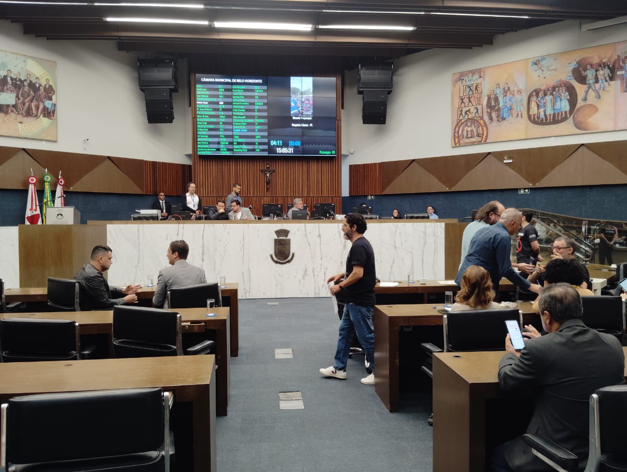 Sessão na Câmara dos Vereadores de Belo Horizonte durante votação de moções de apoio à Parada Gay