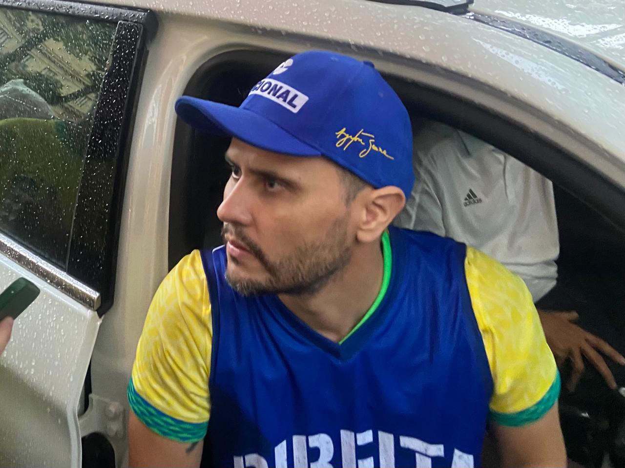 Cleitinho Azevedo após comício em prol da candidatura de Bruno Engler