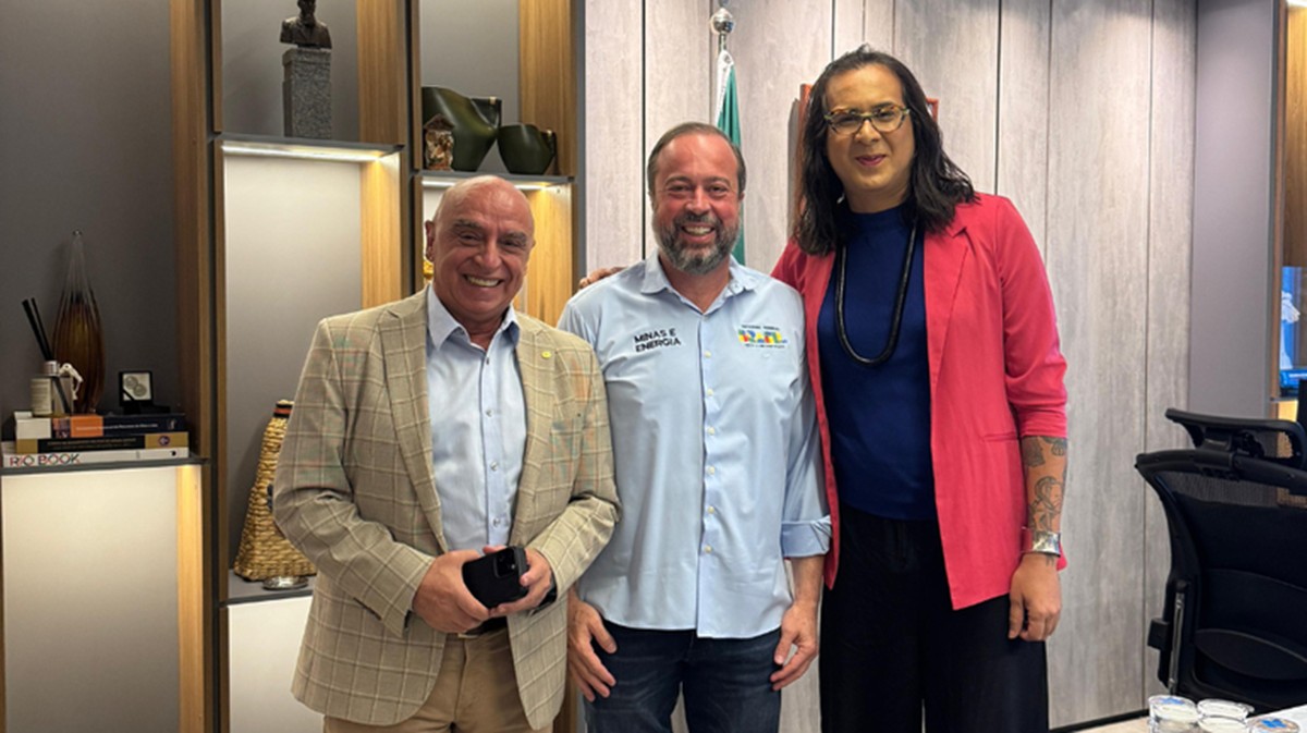Mário Heringer, Alexandre Silveira e Duda Salabert em encontro no ministério de Minas e Energia