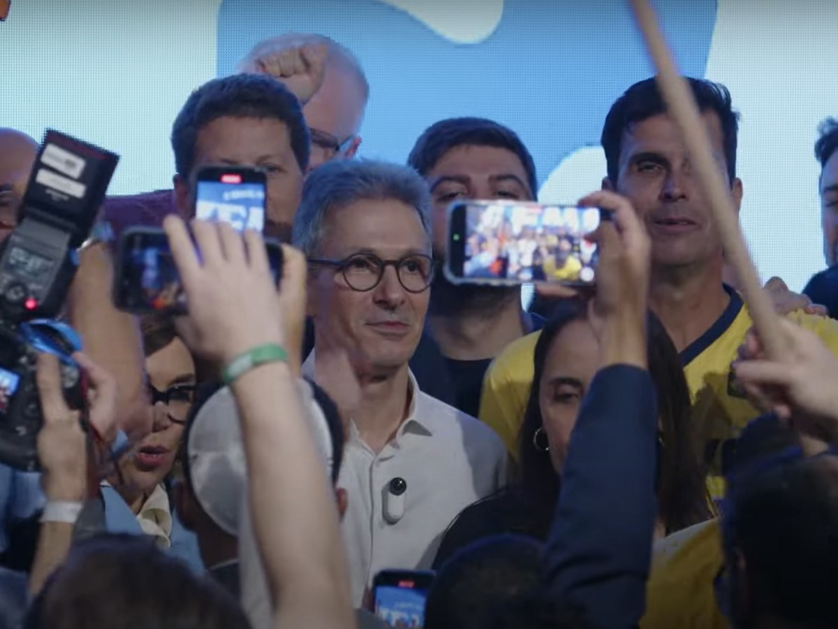 Governador Romeu Zema (Novo) lançou pré-candidatura durante encontro nacional do Novo em São Paulo neste sábado (16/8)
