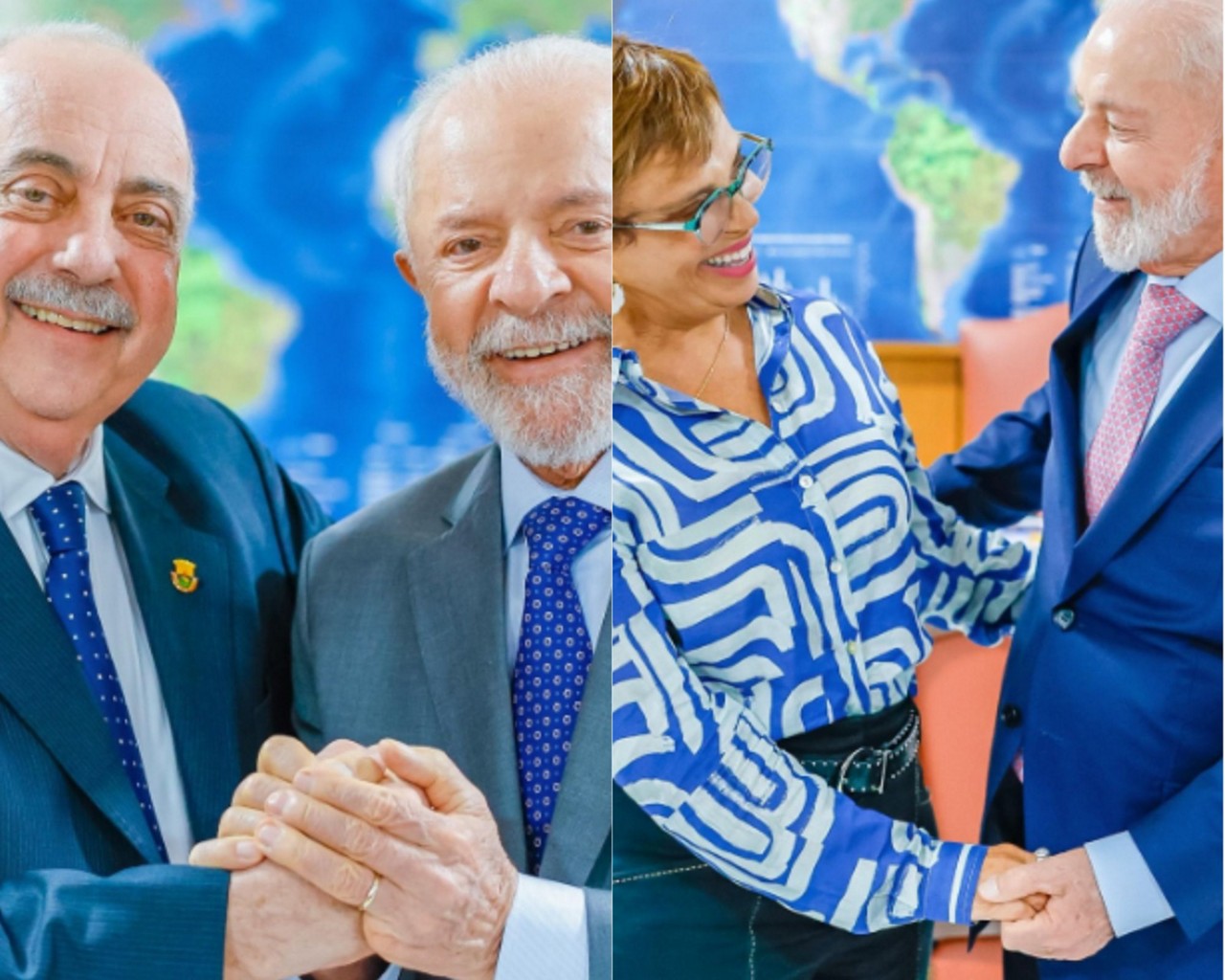 Lula se encontrou com o prefeito de Belo Horizonte, Fuad Noman, e com a prefeita de Contagem, Marília Campos
