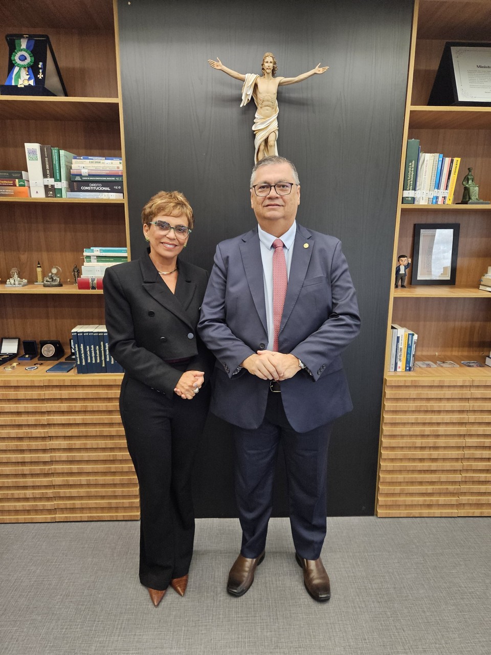 Marília Campos, prefeita de Contagem, e Flávio Dino, ministro do STF