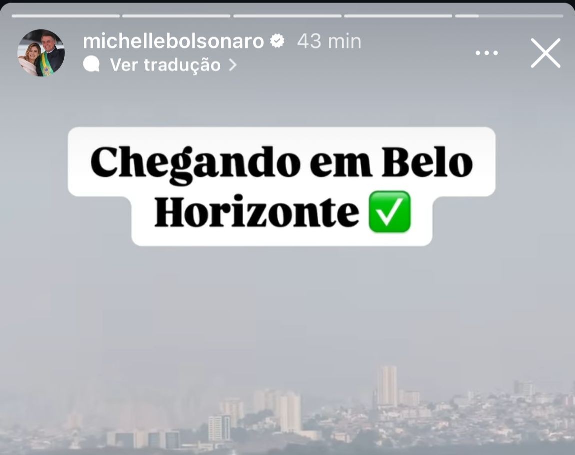 Michelle Bolsonaro desembarca na Pampulha
