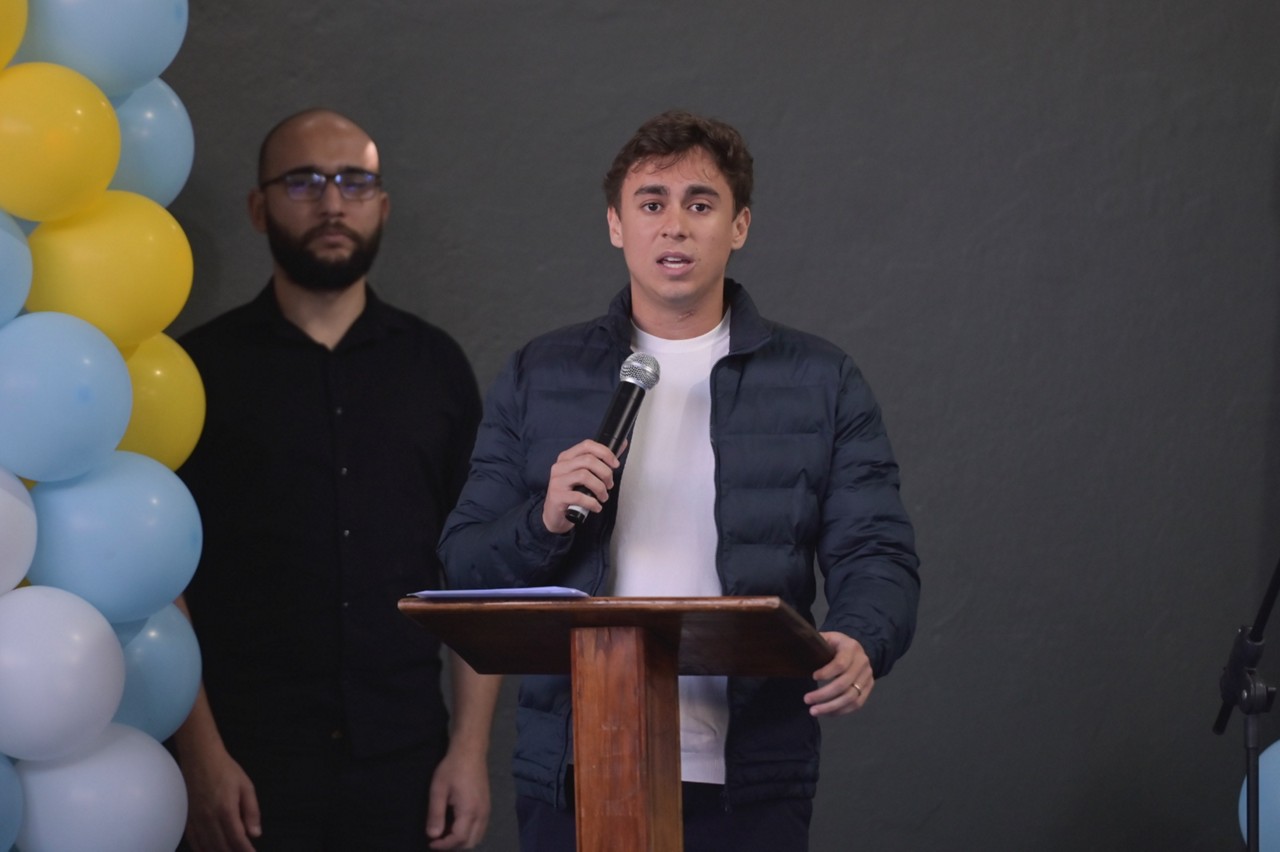 O deputado federal Nikolas Ferreira (PL-MG) veio a Belo Horizonte para formalizar a entrega de uma emenda parlamentar no bairro Vista Alegre, região Oeste