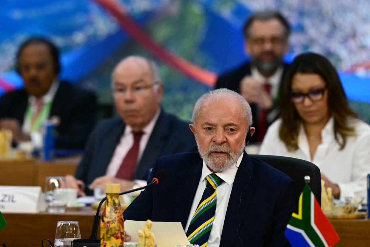 O presidente Luiz Inácio Lula da Silva (PT) fala na abertura da Cúpula do G20, que está sendo realizada no Rio de Janeiro. 