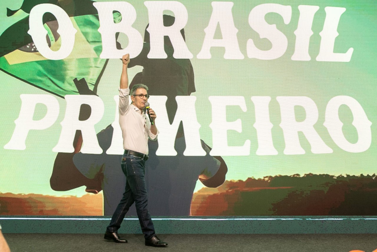 Governador Romeu Zema lançou pré-candidatura à Presidência da República durante evento do Novo, em São Paulo