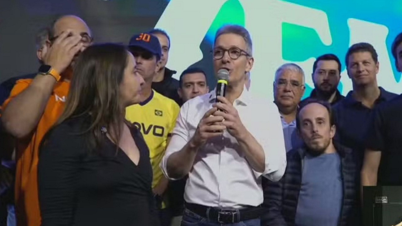 Governador de Minas, Romeu Zema (Novo) lança pré-candidatura à presidência da República em 2026, durante evento do partido em São Paulo