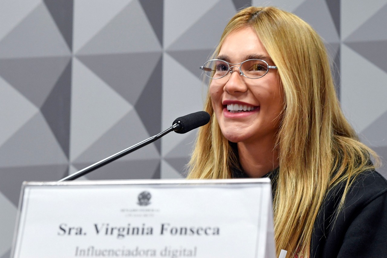 Virginia Fonseca durante participação na I das Bets, no Senado Federal