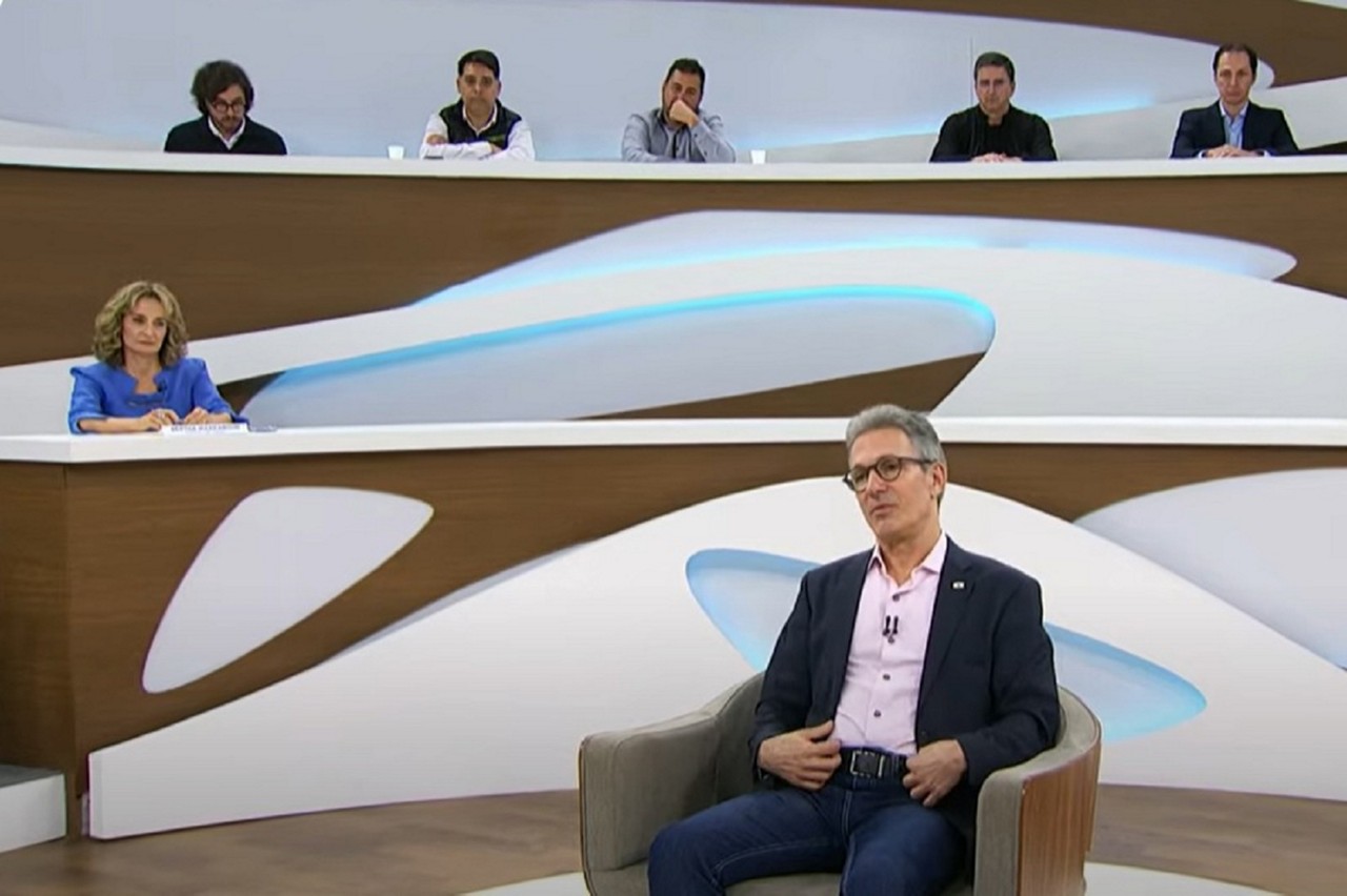 Governador de Minas Gerais, Romeu Zema (NOVO), durante entrevista no Roda Viva
