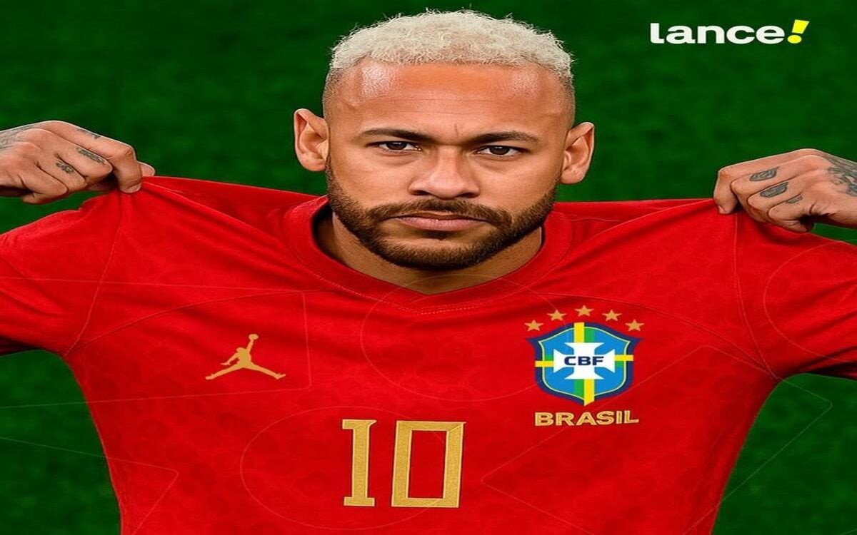 Ilustração da possível nova camisa vermelha da Seleção (Foto: Chat GPT)