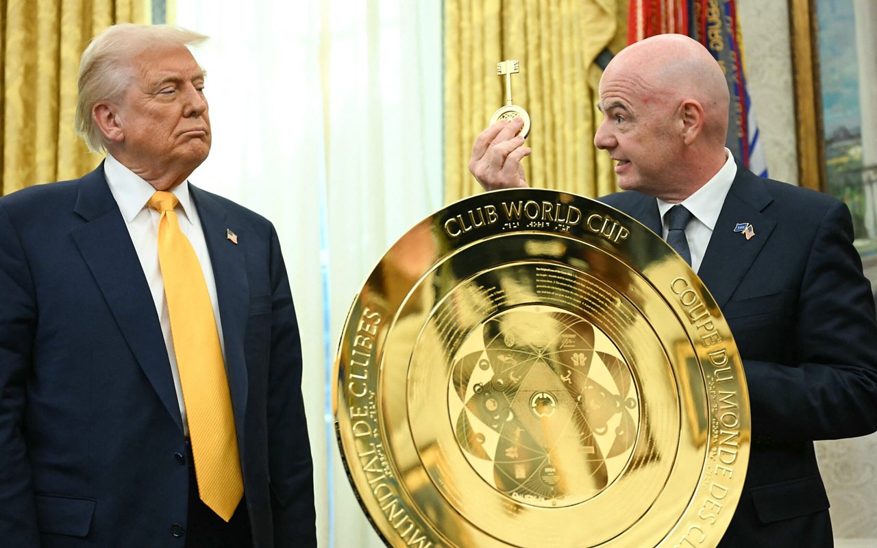 Donald Trump e Gianni Infantino (Foto: Jim Watson/AFP)