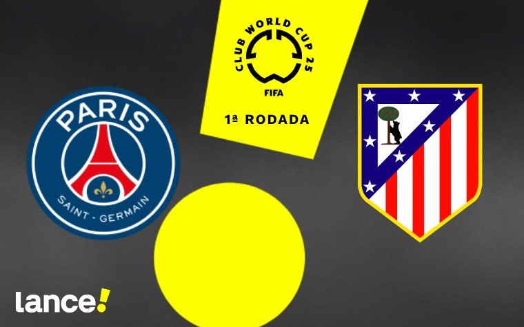 PSG e Atlético de Madrid se enfrentam pela primeira rodada do Mundial de Clubes (Arte: Lance!)