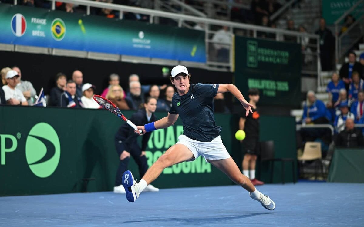 João Fonseca na Copa Davis 2025, em Orleans, na França (Foto: ITF)