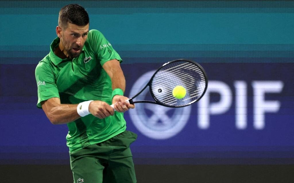 Novak Djokovic na vitória sobre Lorenzo Musetti (Matthew Stockman/AFP )