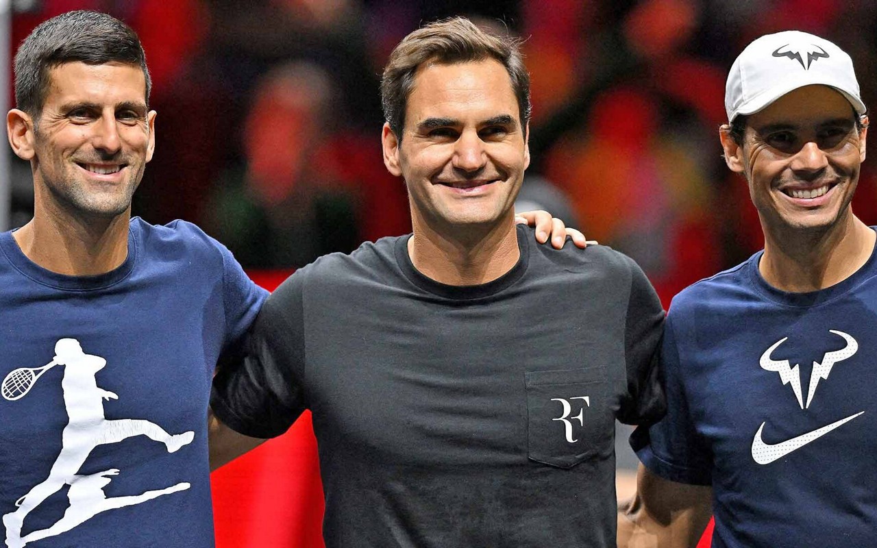 Novak Djokovic, Roger Federer e rafael Nadal (Foto: AFP)