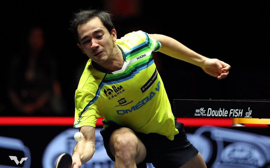 Hugo Calderano garantiu vaga na final da Copa do Mundo de Tênis de Mesa (Foto: Divulgação/WTT)