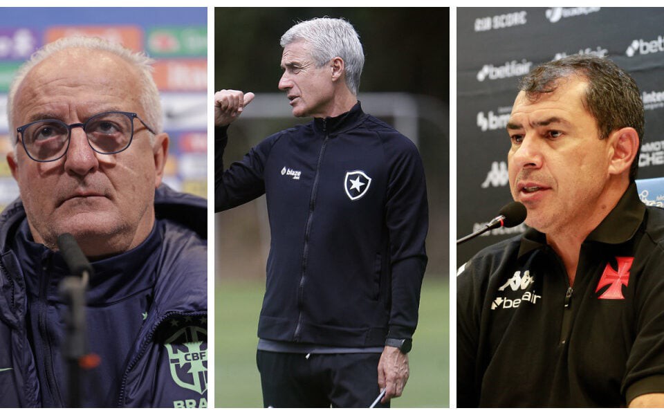 Dorival Jr, Luis Castro e Carille (Fotos: Matheus Lima/ Vitor Silva/ Rafael Ribeiro)