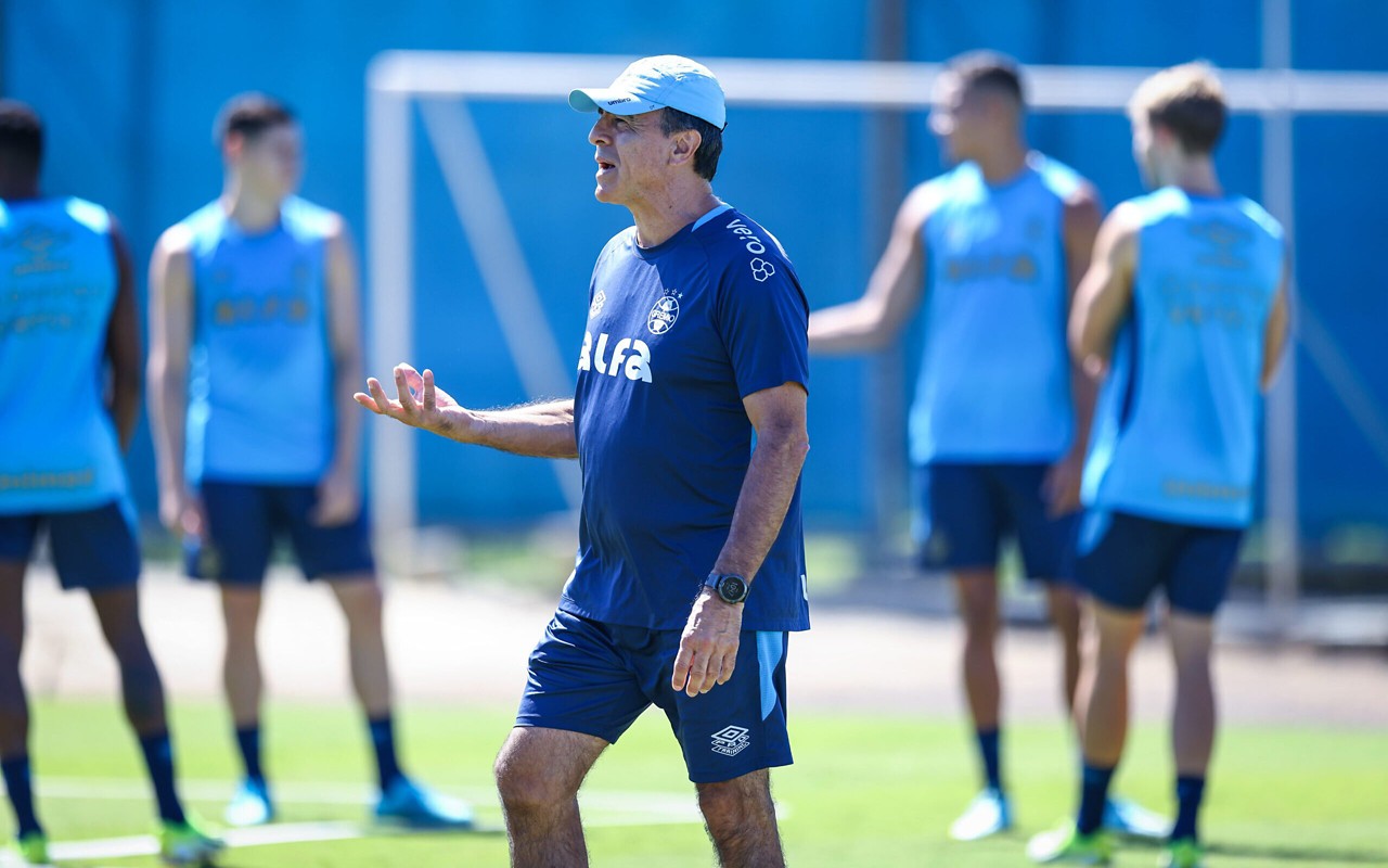 Gustavo Quinteros em treinamento do Grêmio. (Foto: Lucas Uebel/Grêmio FBPA)
