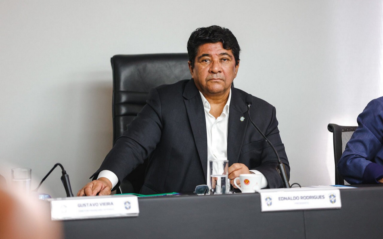Ednaldo Rodrigues foi reeleito para a presidência da CBF até 2023. (Foto: Divulgação/ CBF)
