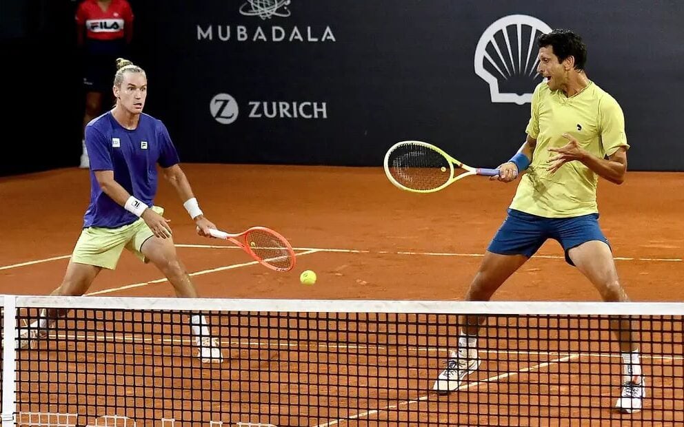 Marcelo Melo e Rafael Matos disputam a semifinal de duplas do Rio Open 2025 (Foto: Rio Open/Fotojump)