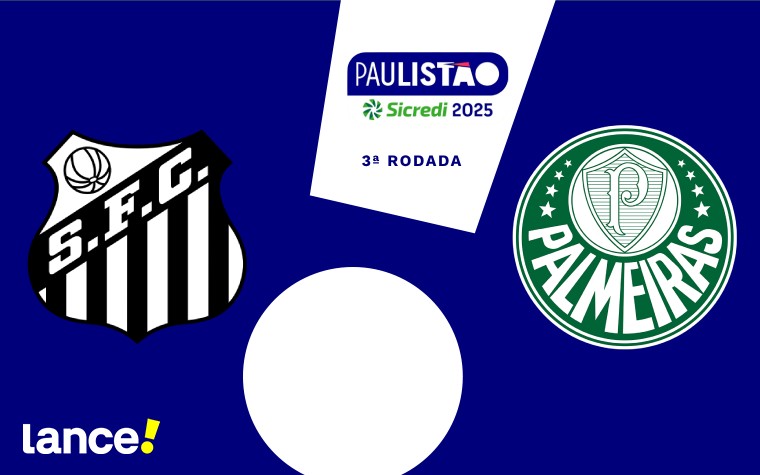 Santos e Palmeiras se enfrentam, nesta quarta-feira (22), pela 3ª rodada do Campeonato Paulista (Foto: Arte Lance!)