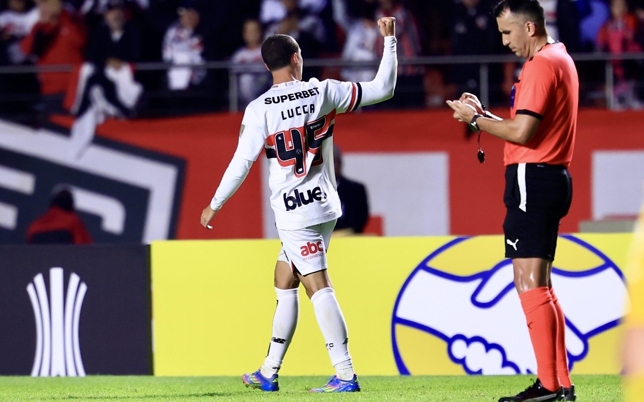 Lucca estreou com gol em jogo pela Libertadores (Foto: Marcello Zambrana/AGIF)