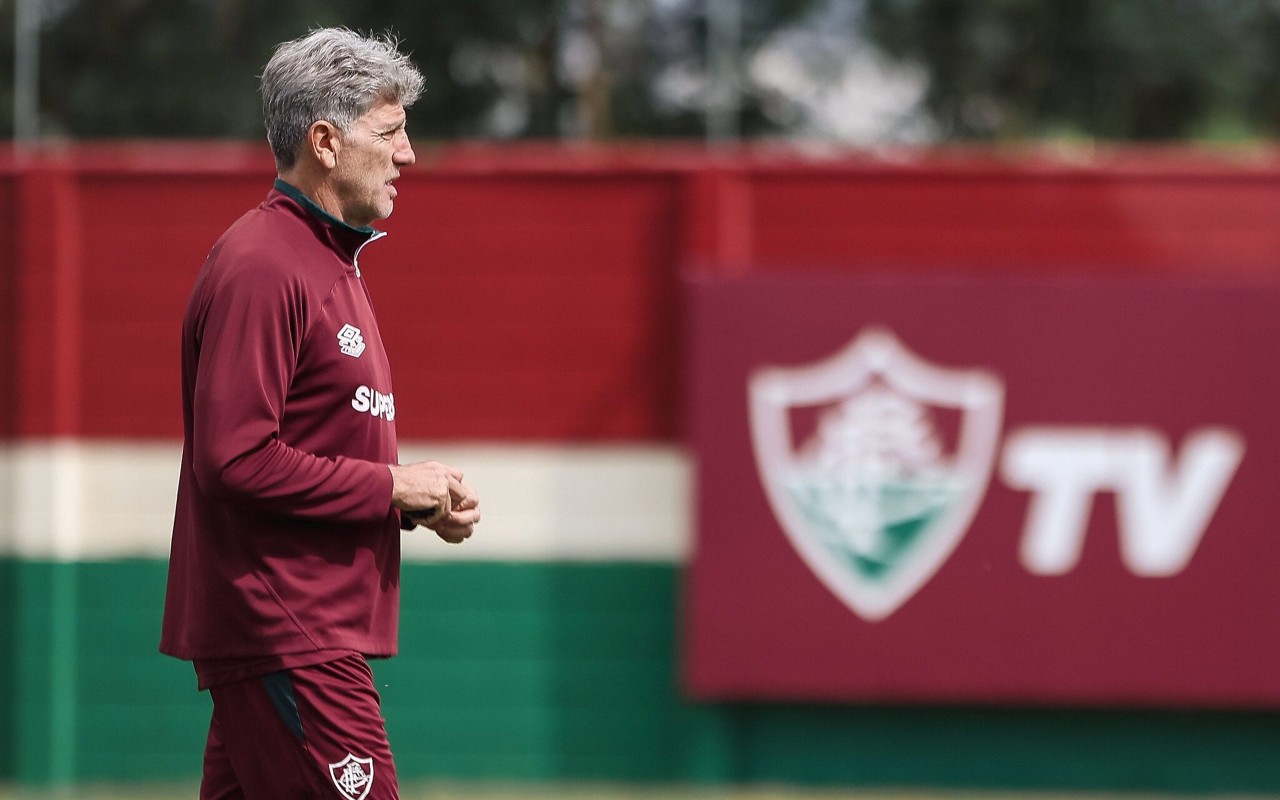Renato Gaúcho durante último treino do Fluminense antes de enfrentar o Internacional (Foto: Lucas Merçon / Fluminense)