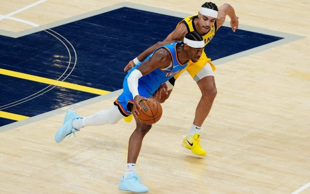 Shai Gilgeous-Alexander quebrou escrita no jogo 3 (Foto: Dylan Buell / GETTY IMAGES NORTH AMERICA / Getty Images via AFP)