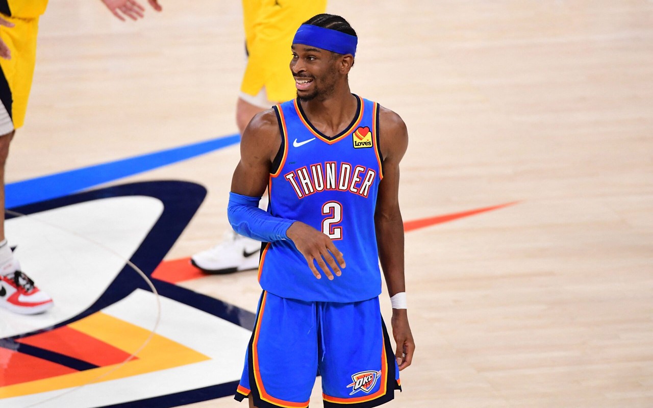 Shai Gilgeous-Alexander foi eleito o MVP das finais de 2025 da NBA (Foto: Adam Pantozzi/AFP)