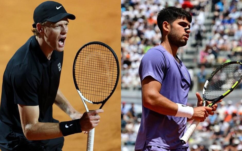 Sinner e Alcaraz se enfrentam na final em Roma (Foto: Reprodução/ Redes Sociais)
