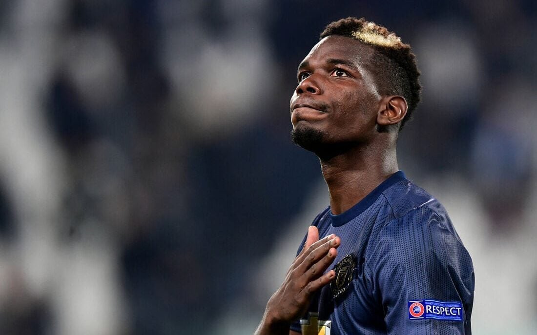 Paul Pogba em ação quando defendia o Manchester United (Foto: Miguel Medina/AFP)