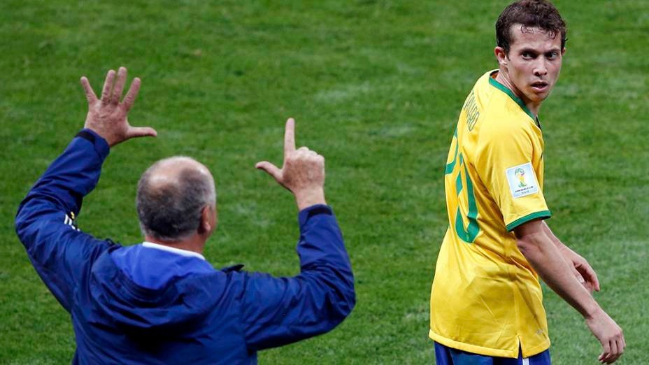 Felipão durante o jogo do fatídico 7 a 1 para a Alemanha, no Mineirão
